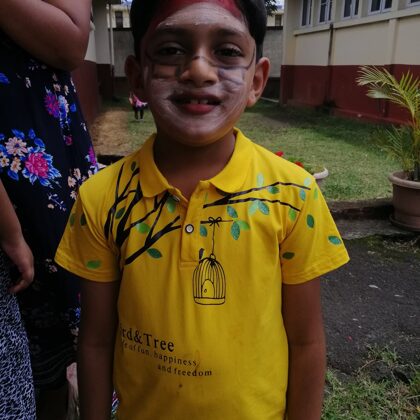FACE PAINTING FOR CHILDREN DONE AT BRAMSTHAN SOCIAL WELFARE CENTRE END OF YEAR PARTY 2020