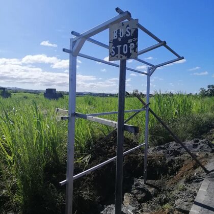 NEW BUS STOP AT THE ENTRANCE OF BRAMSTHAN COMING FROM ECROIGNARD ON THE MAIN ROAD