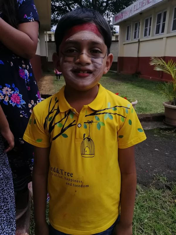 FACE PAINTING FOR CHILDREN DONE AT BRAMSTHAN SOCIAL WELFARE CENTRE END OF YEAR PARTY 2020