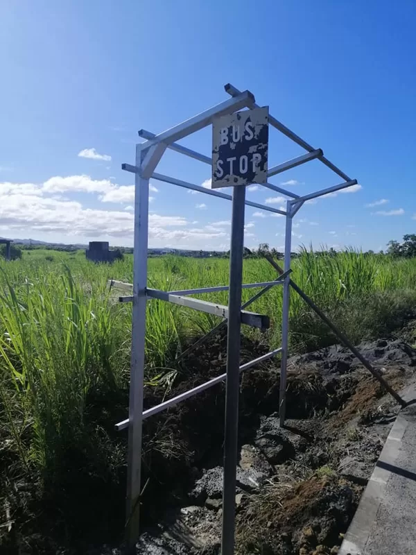 NEW BUS STOP AT THE ENTRANCE OF BRAMSTHAN COMING FROM ECROIGNARD ON THE MAIN ROAD